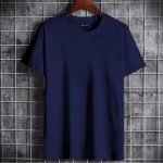 Black Colour Jersey Fabric Half Sleeve T-shirt For Men's - Image 2