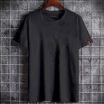 Black Colour Jersey Fabric Half Sleeve T-shirt For Men's - Image 3