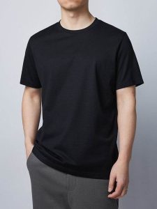 Black Colour Jersey Fabric Half Sleeve T-shirt For Men's