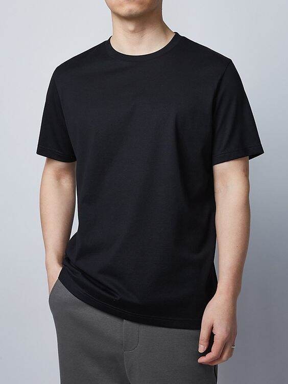 imgi_96_27b8cd8df5105501d60191b606ecb60a Black Colour Jersey Fabric Half Sleeve T-shirt For Men's - Image 1